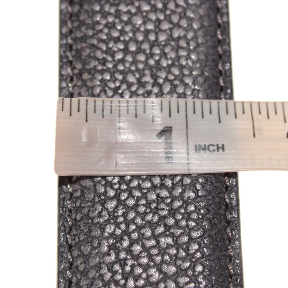 Di Bianco NWT Cut to Size Dress Belt In Solid Gray Pebbled Leather One Size